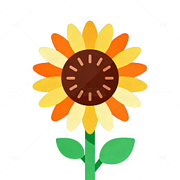 卡通向日葵插画设计元素
