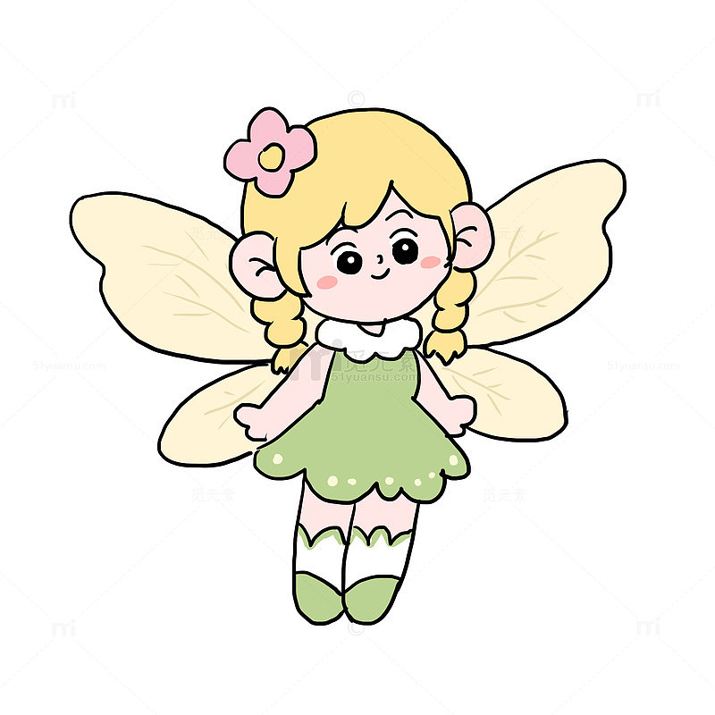 花仙子精灵手绘卡通元素