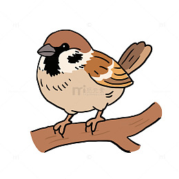 春天鸟类小鸟麻雀免抠元素