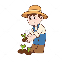 春季农民耕种播种免抠元素