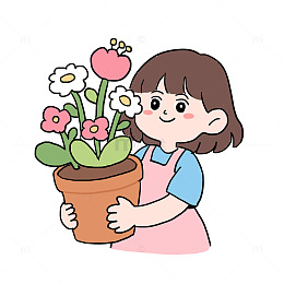 春天买盆栽买花免抠元素