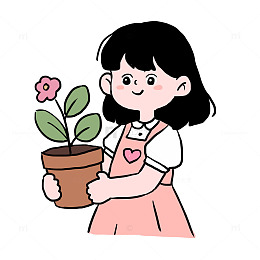 春天买盆栽花朵免抠元素