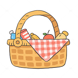 春天野餐篮子免抠元素