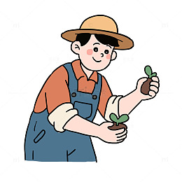 春天农民播种种地免抠元素