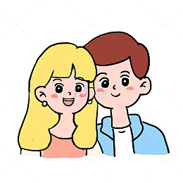 白色情人节情侣免抠元素