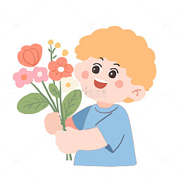 春天赏花闻花香免抠元素