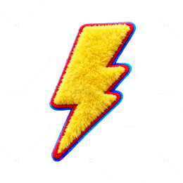 闪电标志绒毛贴图设计