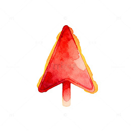 水彩红树黄色背景