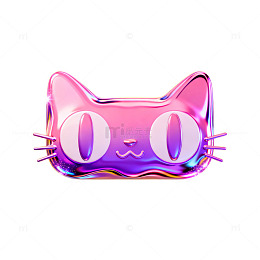 霓虹猫脸卡通形象设计