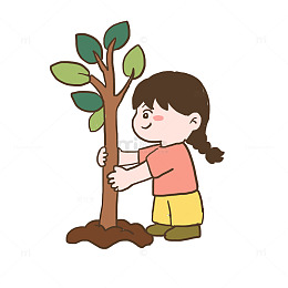 春季种树植树元素