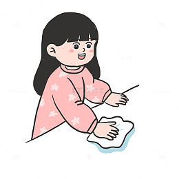 小朋友擦桌子免抠元素