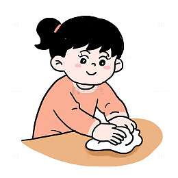 女孩擦桌子免抠元素