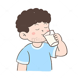 男孩喝酸奶免抠元素