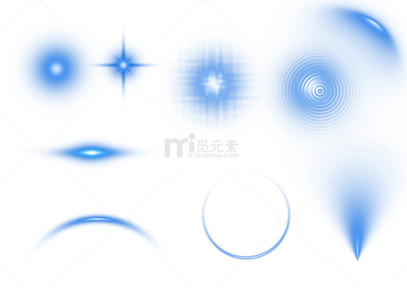 蓝色光效图形设计元素