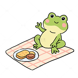 春天拟人动物野餐免抠元素