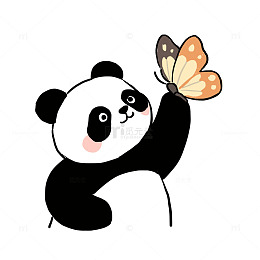 春天动物与蝴蝶免抠元素