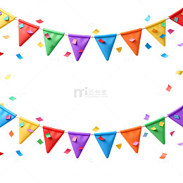 彩色旗帜装饰庆祝背景设计素材