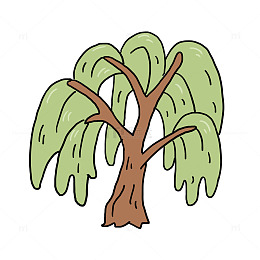 春天树木柳树元素