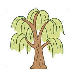 春天绿树柳树免抠元素