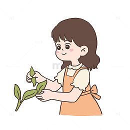 春季人物摘茶叶免抠元素