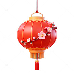 红色传统中国灯笼设计