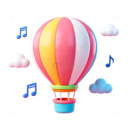 彩绘热气球梦幻音乐场景