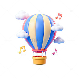 卡通热气球音乐场景