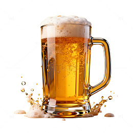 透明啤酒杯啤酒效果图片