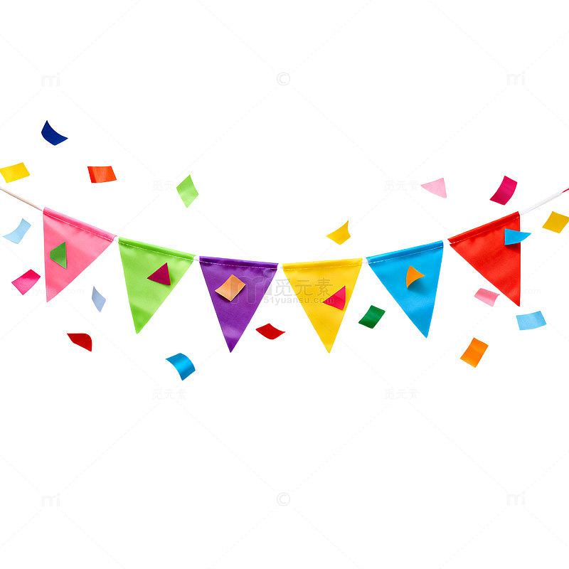 彩旗节日庆祝装饰图案