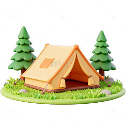 卡通露营场景3D模型