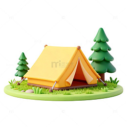 卡通露营场景模型