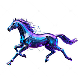 未来感马匹数字艺术