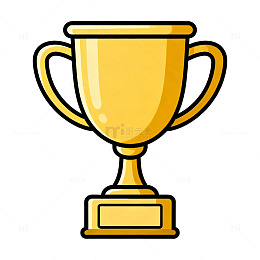 卡通金色奖杯图标矢量素材