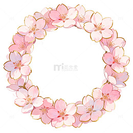 樱花环绕浪漫图案