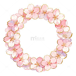 樱花花环粉色浪漫装饰素材