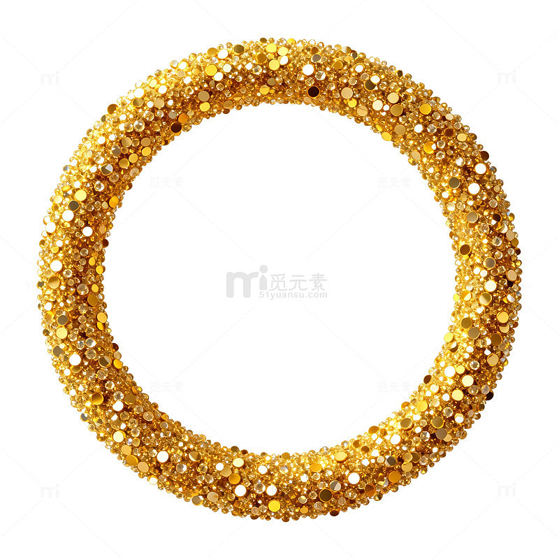 金色闪钻圆环装饰图案
