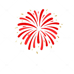 红色烟花节日庆祝图案