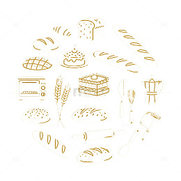 烘焙主题插画设计元素