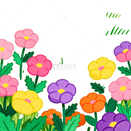 彩绘花园风光插画