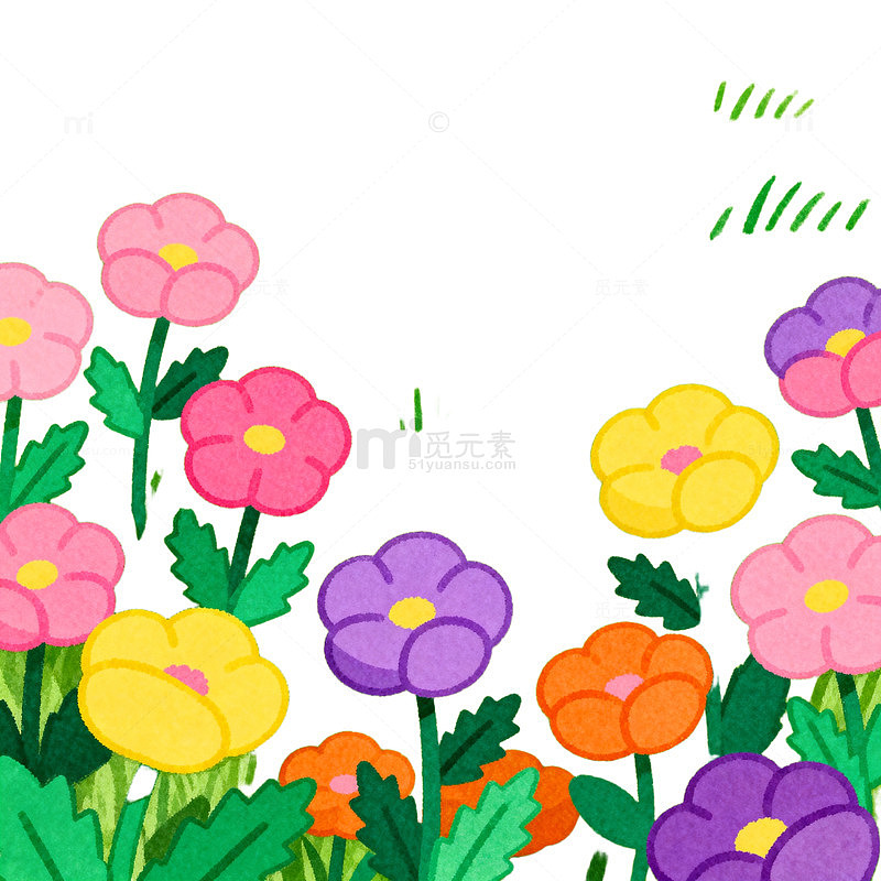 彩绘花园风光插画