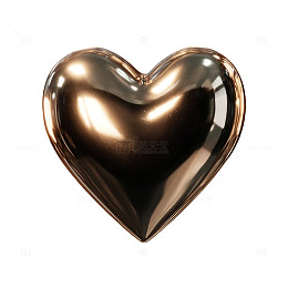 金属质感心形装饰图案设计素材