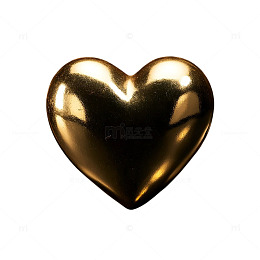 金色心形金属质感装饰物