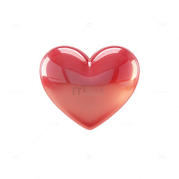 红心立体图形设计元素