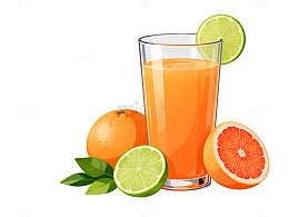 水果果汁插画设计素材