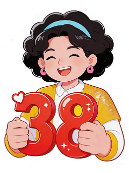 卡通人物庆祝38号插画