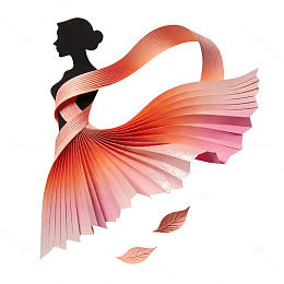 纸艺女性剪影女神节