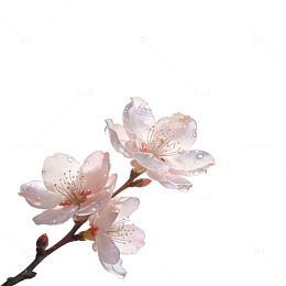桃花春雨元素