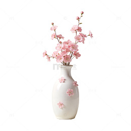 淡雅花瓶樱花装饰