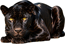 黑豹静卧凝视图片