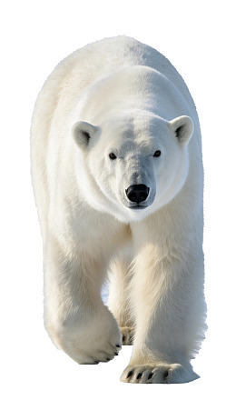 北极熊迎面走来图片